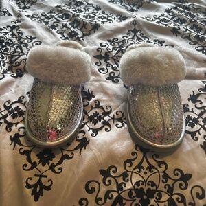 Like New Ugg Silver Slippers - Kids Size 3